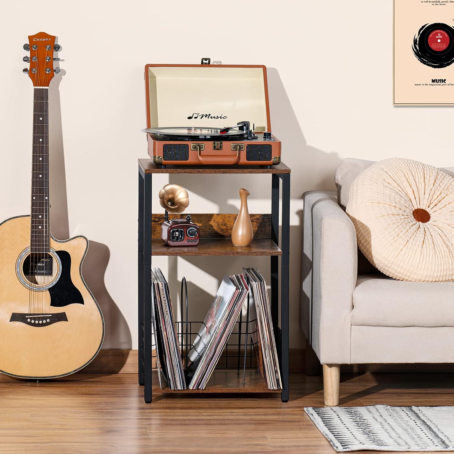 Record Player Stands With Built-In Storage: What 100-Album Capacity Actually Means for a Metal Collection