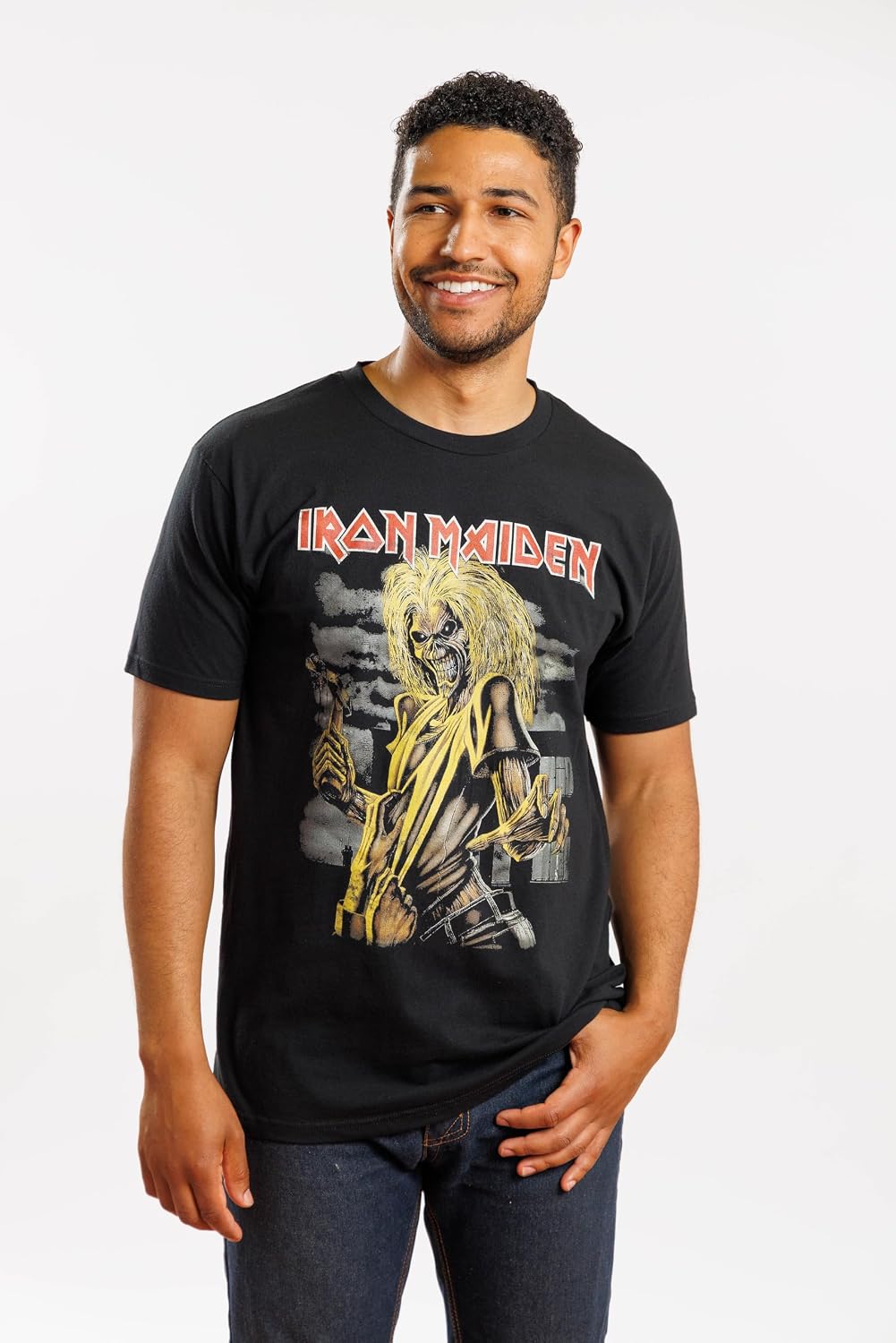 Iron Maiden T Shirt Killers Album Cover Mens Short Sleeve T Shirts Classic Rock Graphic Tees Adult Large Black
